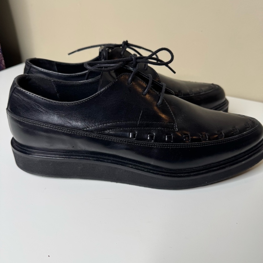 ALL SAINTS Black Topper Pointed Toe Derby Dress Shoes Mens eu 46 NWOT - Picture 7 of 15